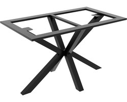 MetaloPro Acamar Frame Tafelonderstel – Modern Zwart Stalen Onderstel in Spin- en Stervorm voor Eet-, Werk- en Vergadertafels 120x70x74cm