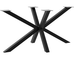 MetaloPro Tafelonderstel Acamar – Zwart Stalen Spinvormig Frame voor Eet-, Werk- & Vergadertafels – Modern Design 140x70x72cm