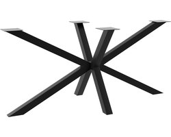 MetaloPro Tafelonderstel Acamar – Zwart Stalen Spinvormig Frame voor Eet-, Werk- & Vergadertafels – Modern Design 160x70x72cm