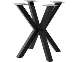 MetaloPro Tafelonderstel Acamar – Zwart Stalen Spinvormig Frame voor Eet-, Werk- & Vergadertafels – Modern Design 70x70x72 cm