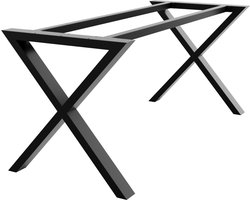 MetaloPro Tafelonderstel Belaga - Zwarte X-Vorm Stalen Constructie - Modern Industrieel Frame Voor Eet-, Werk- En Vergadertafels 180x70x72cm