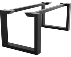 MetaloPro Tafelonderstel Eta Epox Extreme – Zwart Stalen Frame met Rechthoekig Industrieel Ontwerp – Stevige Basis voor Moderne Eet- en Werktafels 200x80x72