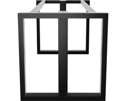MetaloPro Tafelonderstel Eta Plus – Zwart Stalen Frame met Strak Design – Moderne Basis voor Eet-, Werk- en Kantoortafels in Loft- en Scandinavische Stijl 120x70x72cm