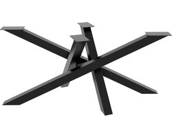MetaloPro Tafelonderstel Mikado – Zwarte Stalen Kruisconstructie – Modern Industrieel Design Voor Eet-, Werk- En Vergadertafels 160x70x72cm