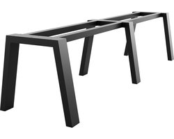 MetaloPro Tafelonderstel Thusia Extreme Long - Extra Lang Stalen Onderstel, Industrieel Hoekig Design, Zwart Mat, Voor Grote Tafels - 400x80x72cm