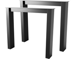 MetaloPro Tafelpoten Etamin Lite Extreme - 2x Zwarte Robuuste Metalen Poten In Rechthoekige Vorm Voor Moderne Eet-, Werk- En Vergadertafels