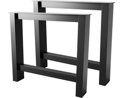 MetaloPro Tafelpoten Etamin Lite Extreme A - 2x Zwarte Robuuste Metalen Poten In A-Rechthoekige Vorm Voor Moderne Eet-, Werk- En Vergadertafels