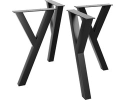 MetaloPro Tafelpoten Lucida - 4x Zwarte Metalen Poten In Y-Vorm Voor Een Minimalistische Eet-, Werk- En Vergadertafel In Moderne Interieurs