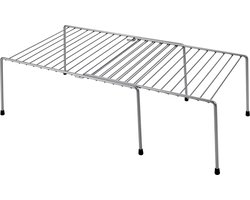 Metaltex - Adapto - Uitschuifbaar Opbergrek - Keuken Organizer - Ruimtewinner - Verstelbare breedte van 33 tot 57 cm - Inclusief anti-slip pootjes