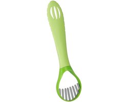 Metaltex - Avocadosnijder - Avocadomes - RVS mes - 25 x 7,5 cm - Groen - schillen, ontpitten, pureren