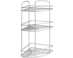 Metaltex - Doucherek Onda - Hoekrek 3 etages - Voor badkamer of douche - Sterke coating - 22 x 22 x 53 cm - 5 jaar garantie
