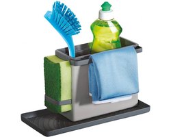 Metaltex - Gootsteen Organiser - Vaatdoekhouder - Tidy Tex - Verstelbaar - Verplaatsbaar - Voor zeep, spons, schoonmaakdoekjes en borstel