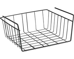 Metaltex - Hangmand 30 cm - Zwart - Metaal - Onder Plank - Ruimtebesparende Opberger