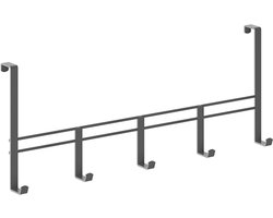 Metaltex - Kapstok voor opdekdeur - Deurkapstok - 5 haken - zwart