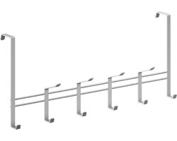 Metaltex - Kapstok voor stompe deur - Zilvergrijs - 10 haken - 44,5x20,5 cm