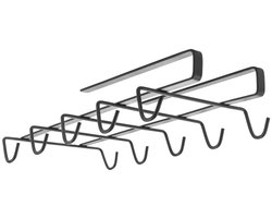 Metaltex - Kopjes ophangen aan plank - Zwart - Incl. bevestigingsmateriaal