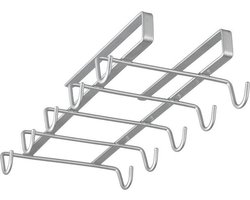 Metaltex - Kopjeshouder - Mokkenrek - Ophangen zonder boren - Zilver