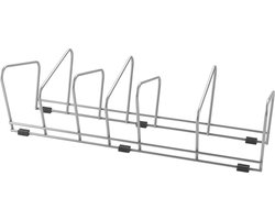 Metaltex - Pannen organizer voor keukenlade - Pannenrek - Dekselhouder - Ruimte voor 6 pannen, ovenschalen, bakvormen of snijplanken - Zilvergrijs