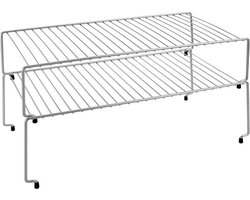 Metaltex - Ruimtewinner Sky - Keukenrek - Set van 2 - Keuken Organizer - Stapelbaar - 47 x 23 x 26 cm - Zilvergrijs
