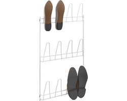 Metaltex - Schoenenrek Penny - Voor aan de deur of de muur - Voor 6 paar schoenen - Wit
