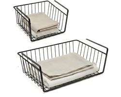 Metaltex - Set van 2 - Hangmand Babatex - Kasthangmand - 30/50 cm - Zwart - Organizer