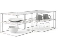 Metaltex - Set van 2x Bordenrek Palio - Keukenrek - 2 laags - Zilvergrijs