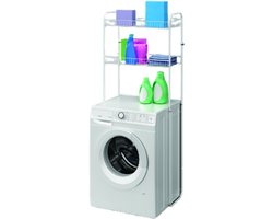 Metaltex - Sky Wasmachine Rek - Opbergrek voor Boven Wasmachine of Droger - 64x31x159cm - Inclusief Muurbevestiging - Wit