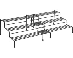 Metaltex - Uitschuifbaar Kruidenrek - Kruidenrek Staand - Kruiden Organizer - Zwart - Verstelbare Breedte 28-55 cm - Anti-Slip