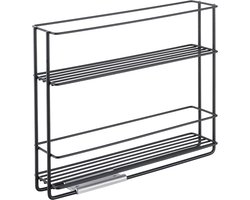 Metaltex - Uitschuifbaar Kruidenrek - Vastplakken - Zwart - Incl. bevestigingsmateriaal