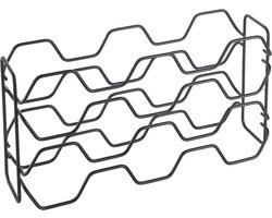 Metaltex - Wijnrek Hexagon - Flessenrek voor 10 flessen - Zwart - 43x12x22 cm