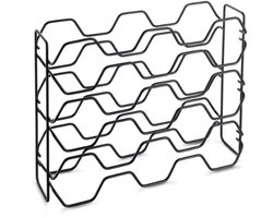 Metaltex - Wijnrek Hexagon - Flessenrek voor 15 flessen - Zwart - 43x12x34 cm