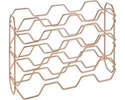 Metaltex - Wijnrek Hexagon - Koper - 15 flessen - Neerzetten op 2 manieren