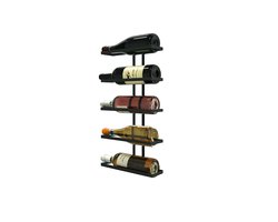 Metaltex - Wine Wall - Flessenhouder voor 5 flessen - Wijnrek muur - Zwart