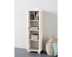 Mette - Boekenkast met 3 Planken Wit Lak (140 x 45 x 30 cm)