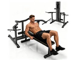 MettleMatic Drukpersmachine met bankdrukker Onafhankelijk convergerende armen – Verstelbare vlakke en schuine bank – Krachttraining voor de home gym: Borst, schouders, armen & buikspieren