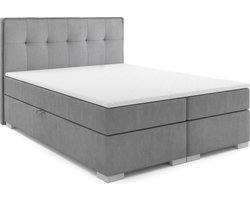 Meuba Home - Antwerp Boxspring - Grijs - 160x200 - Stof - Met topper 8cm