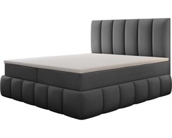 Meuba Home - Bali Boxspring - Grijs - 160x200 - Cremona Stof - Met topper 8cm