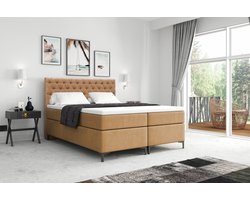 Meuba Home - Florence Boxspring - Beige - 180x200 - Velvet - Met topper 8cm