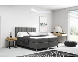 Meuba Home - Julio Boxspring - Antraciet - 180x200 - Binnen vering box - Met topper