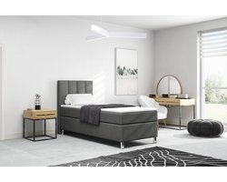 Meuba Home - Julio Boxspring - Antraciet - 90x200 - Binnen vering box - Met topper