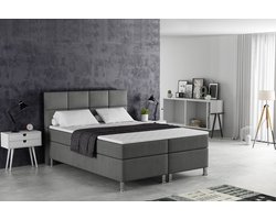 Meuba Home - Napoli Boxspring - Antraciet - 160x200 - Binnen vering box - Met topper