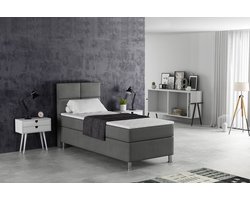 Meuba Home - Napoli Boxspring - Antraciet - 90x200 - Binnen vering box - Met topper