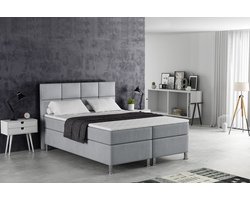 Meuba Home - Napoli Boxspring - Grijs - 140x200 - Binnen vering box - Met topper
