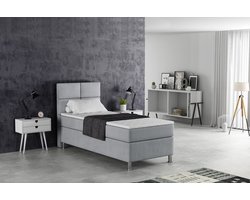 Meuba Home - Napoli Boxspring - Grijs - 90x200 - Binnen vering box - Met topper