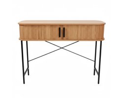 meubel Console met schuifdeuren SCAVA, geribbeld, 100 x 35 x 80,5 cm