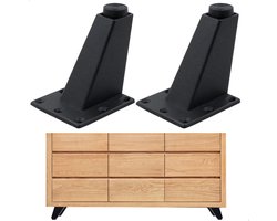 Meubel- en bankpoten — Geschikt voor kasten, salontafels, tv-meubels en andere meubels — In hoogte verstelbaar — Set van 4 (8 x 7 x 6,3 cm) — Robuust, duurzaam en zeer belastbaar — Slijtvast aluminium met gladde afwerking