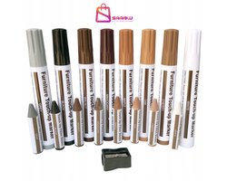Meubel Reparatieset – Hout Reparatie Markers – Wax Krassen Vullen Doe-Het-Zelf – Voor Krassen en Beschadigingen Meubelonderhoudsmiddel – 8 stiften & 8 Waskrijtjes – 32504