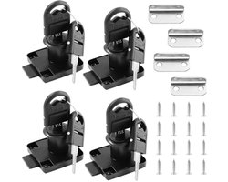 Meubel sloten set van 4 - Kastslot met sleutel voor laden en brievenbussen, 19 mm, zwart