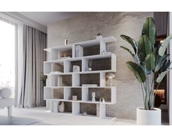 Meubel Square - Boekenkast DIAMOND - set van 2 - Wit - Opbergkast - Boekenplank