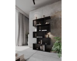 Meubel Square - Boekenkast DIAMOND - Zwart - Opbergkast - Boekenplank